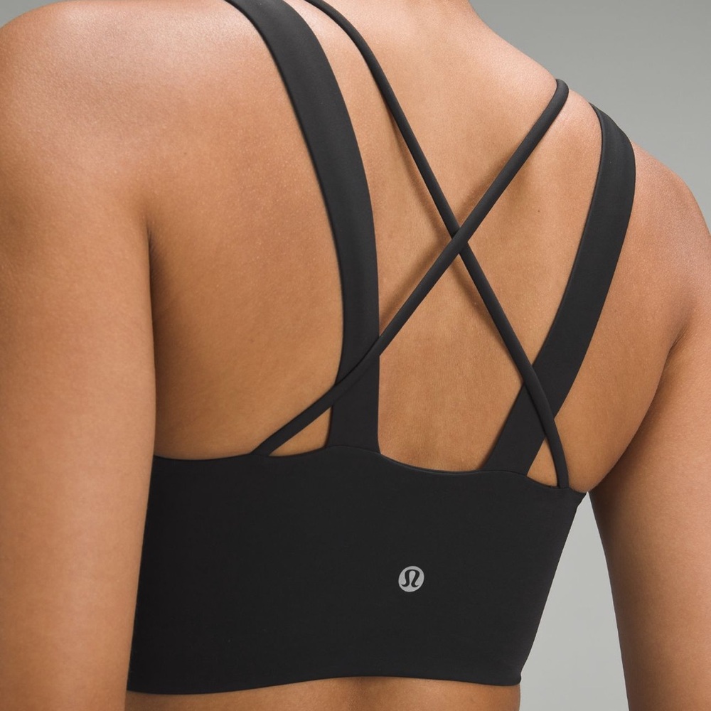 Gray Strappy Sports Bra - Picture 3 of 3